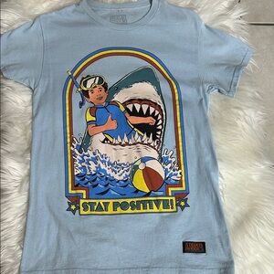 Stay Positive Graphic Tee - Light Blue